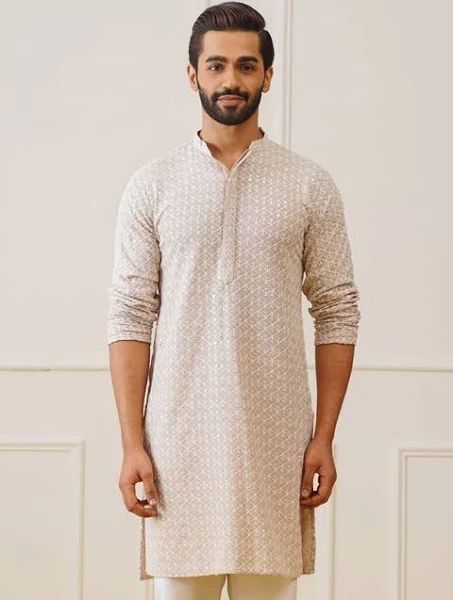 Jompers Ethnic Motifs Embroidered Mandarin Collar Straight Kurta